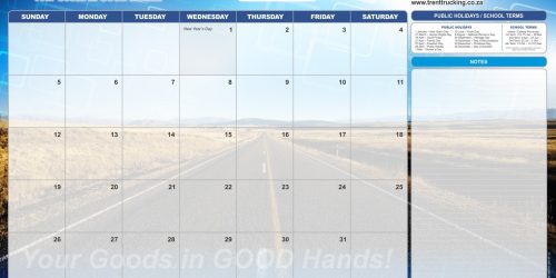 Trent-Trucking-33880-Deskpad-2025-MONTH-CHANGES